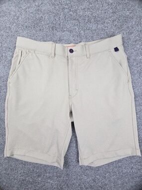 Halsey Sport Breakwater Performance Golf Shorts - Khaki Micro-Stripe - Size 36